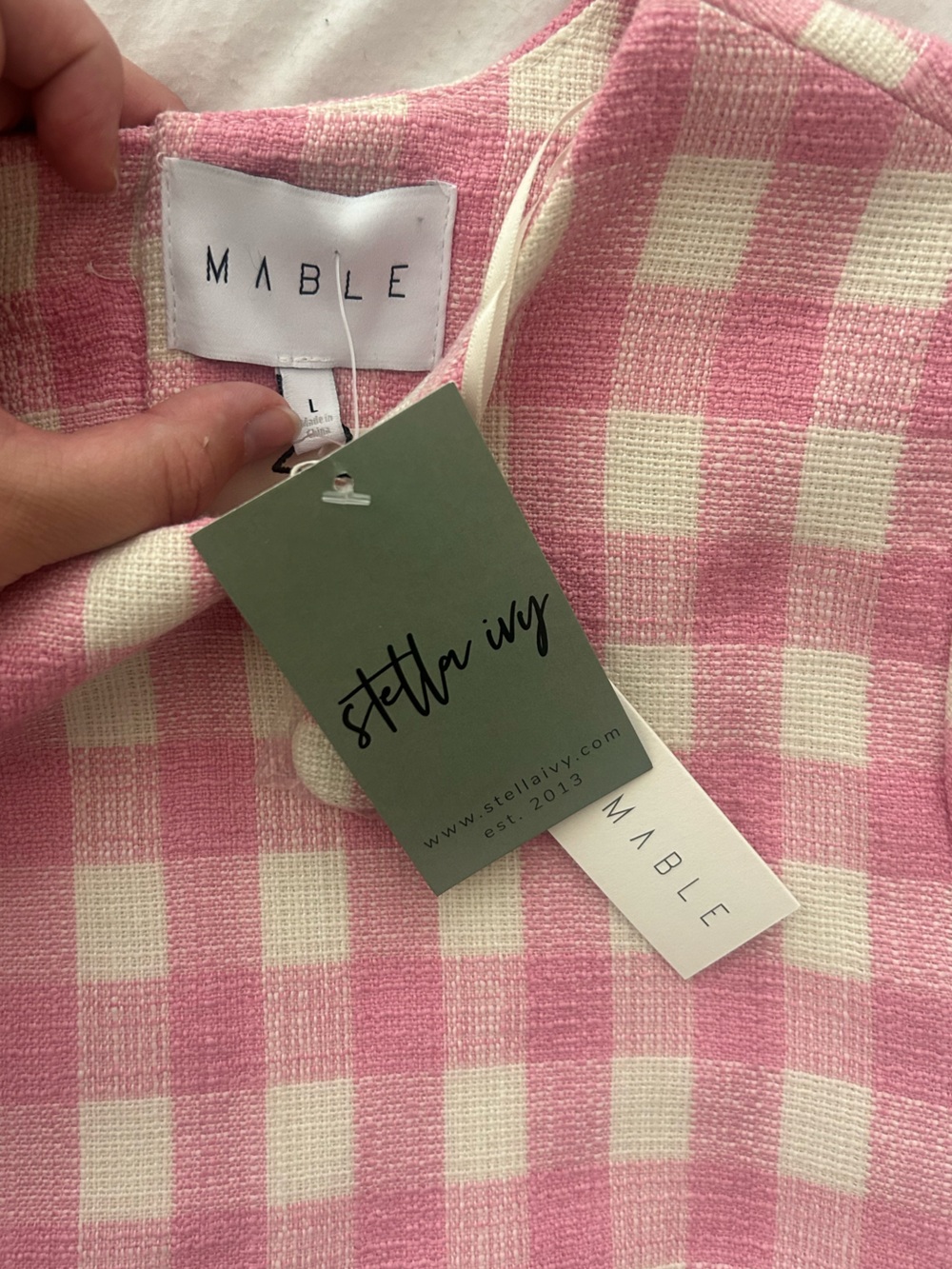 MABLE Pink Gingham Scallop Hem Dress - Picture 4 of 4